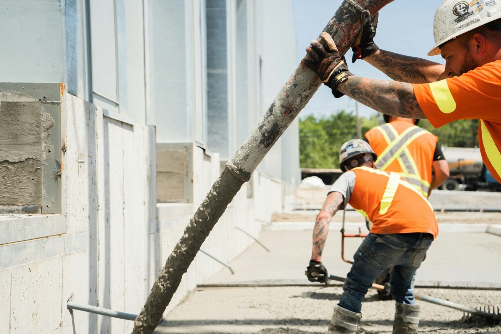 Professional concreter at work