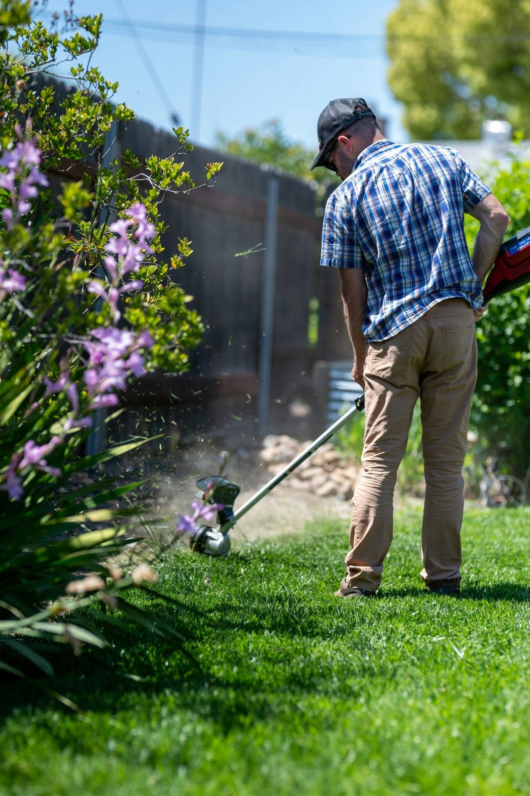 Professional landscaper at work